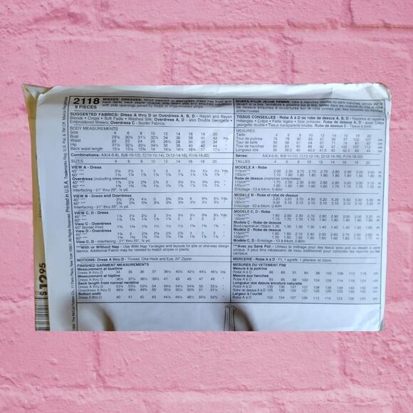 Pattern MCCALLS 2118 Misses DRESSES SEWING UNCUT 16/18/20 - Picture 4 of 5